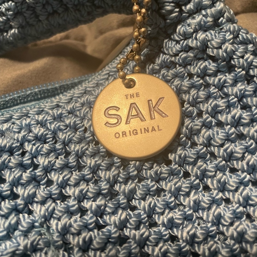 The Sak Light Blue Crochet Shoulder Bag